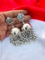 Pearl Lotus Jhumki - Image 2