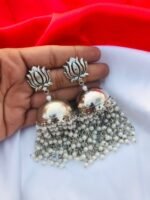Pearl Lotus Jhumki - Image 3