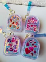 Holographic  heart keychain pouches