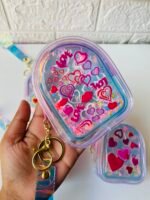 Holographic  heart keychain pouches - Image 2