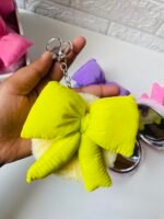 Cute fluffy bow mirror keychain - Image 3