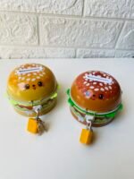Cute burger shaped metal piggy bank